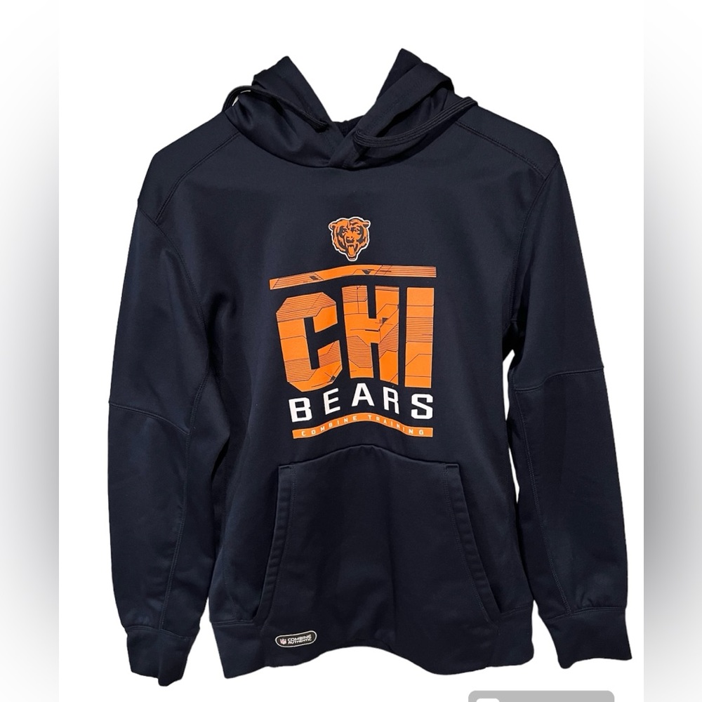 Chicago‎ Bears Hoodie Mens Medium Blue NFL Combine Training Pullover New Era
